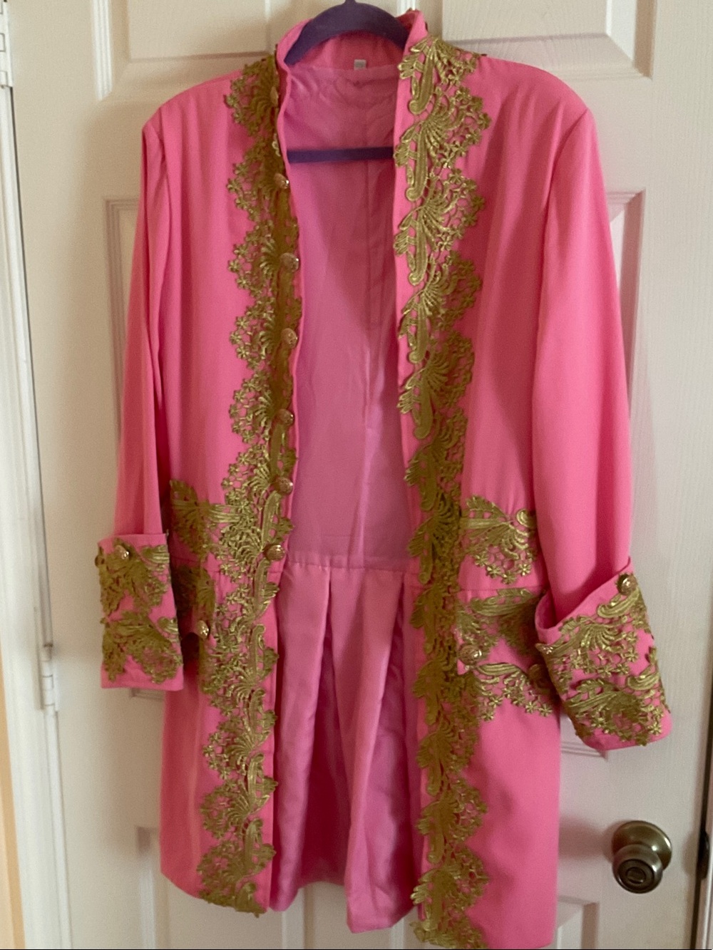 Pink Jacket with Gold Embroidered Trim